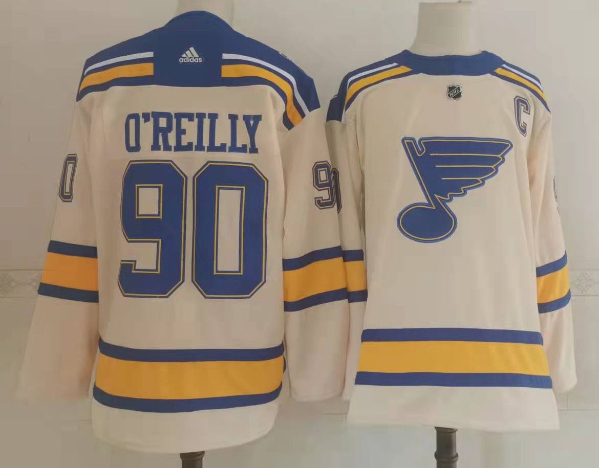 Men St.Louis Blues 90 OReilly Cream Classic Edition 2022 Adidas NHL Jersey